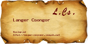 Langer Csongor névjegykártya